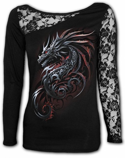 Dragon Shards - Lace One Shoulder Spiral