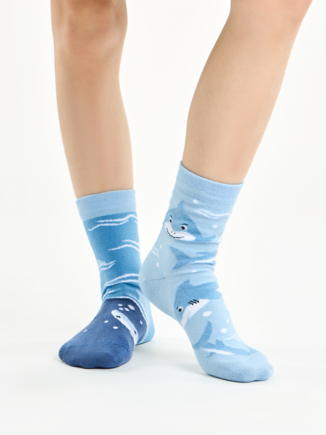 Grey Shark - Junior Socks - Good Mood