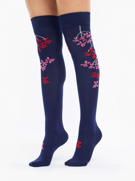 Pink &amp; Red Geranium - Knee Socks