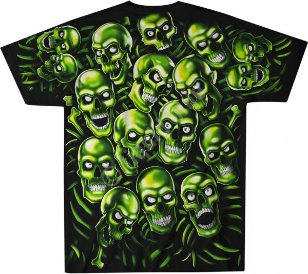 Skull Pile Green - Glow - Liquid Blue