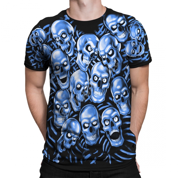 Skull Pile Blue - Glow - Liquid Blue