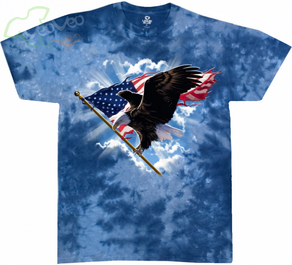 Patriotic Flying Eagle - Liquid Blue
