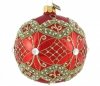 bogato zdobiona bombka kula / rote Weihnachtskugel / red bauble