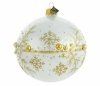 Glass bauble ball 10cm - Golden dandelions