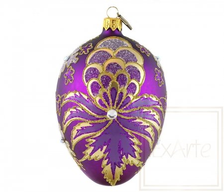 Christmas ornament egg 13 cm - Violet impression