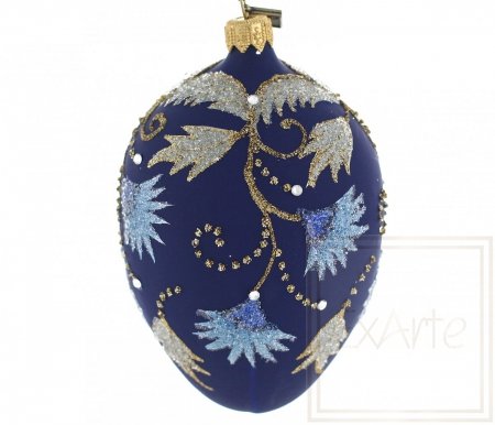 Christmas ornament egg 13cm - Mauve-blue