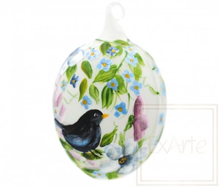 Christmas ornament Easter egg 9cm - Spring with a Bird
