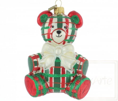 Weihnachtsbaumschmuck Teddybär 12cm  - Schottischer Tartan