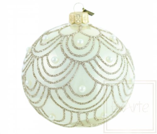 Christmas ornament Ball 10 cm - Pearl Art Deco
