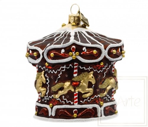 Christmas bauble gingerbread carousel 8,5cm