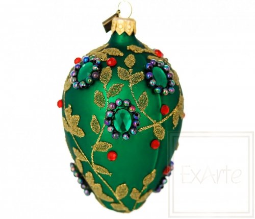 Christmas ornament egg 11cm - Emerald grove