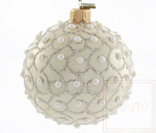 Christmas glass sphere 10 cm - Pearl