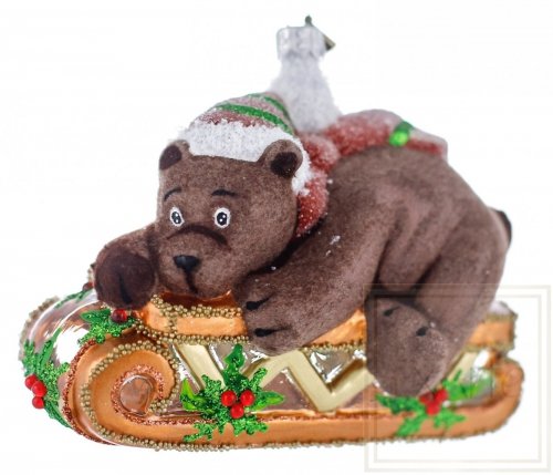 Christmas bauble Bear 13 cm – sledging