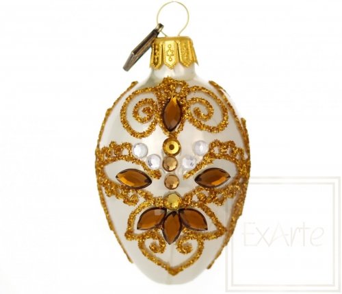 Christmas ornament egg 7cm - Topaz leaves