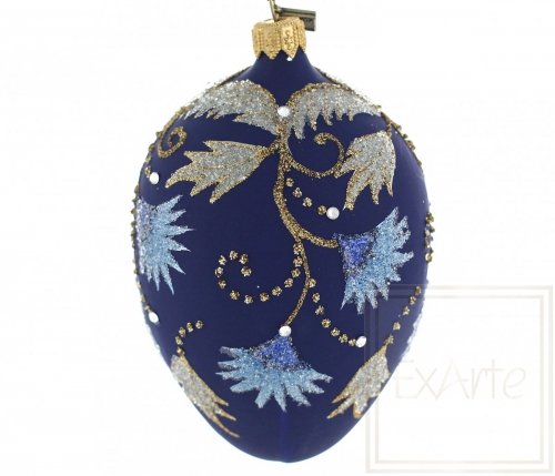 Christmas ornament egg 13cm - Mauve-blue