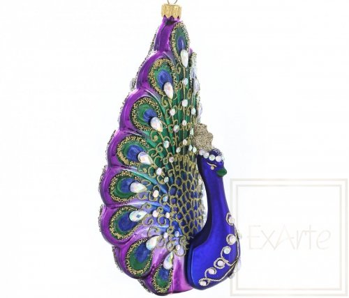 Christmas bauble magnificent Peacock - 18cm