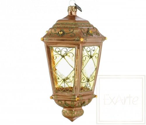 Christmas bauble golden lantern – 16 cm