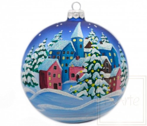 Christmas glass ball 12 cm – Winter town