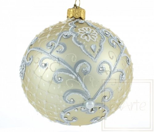 Christmas glass ball 10 cm - Silk embroidery