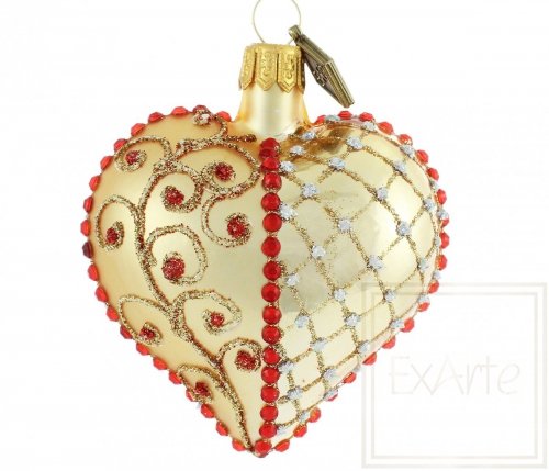 Christmas ornament heart 5 cm - Charm of asymmetry