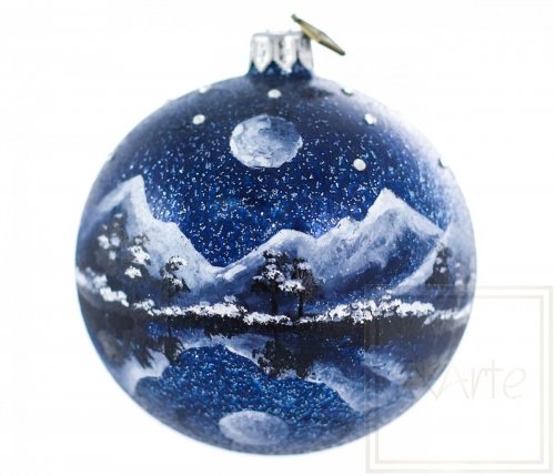 Christmas glass ball 10 cm - Winter nocturne