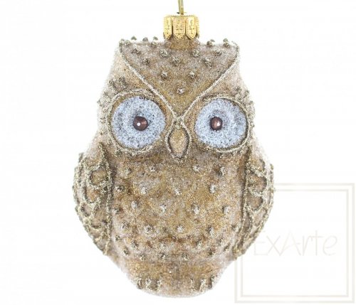 Christmas bauble Amber Owl - 10cm