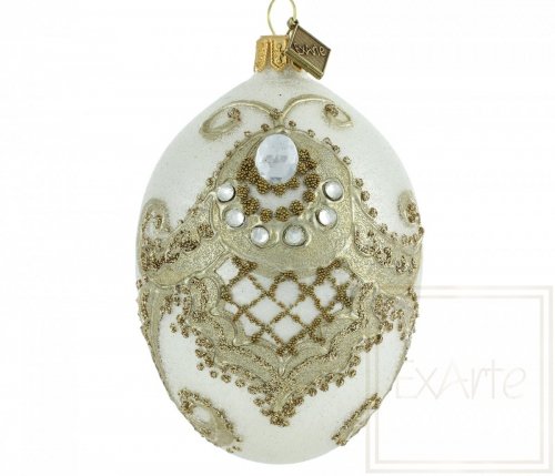 Christmas ornament egg 11cm - The beauty of damask