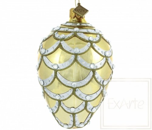 Christmas ornament egg 11cm - Cascade in gold