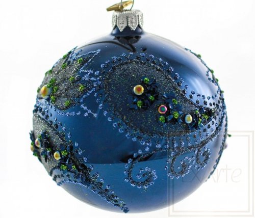 Christmas glass ball 10cm - Paisley