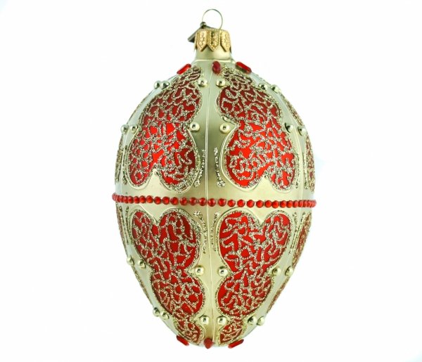 Egg 13cm - Gold and red