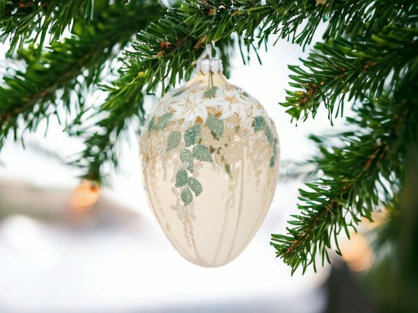 szklana bombka jajko w wiosenne kwiaty