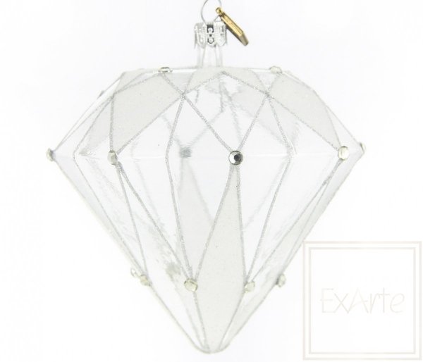 przejrzysta bombka na choinkę / Diamant 10cm - Kristall