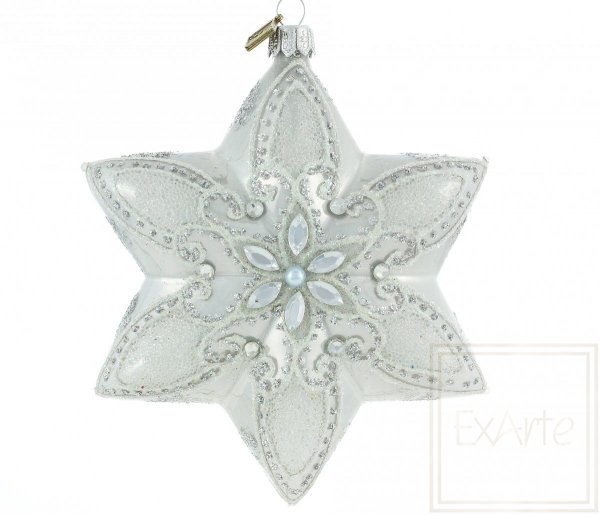 bombka choinkowa oszroniona / Stern 12cm Polaris Weihnachtskugeln / bauble Star 12cm Polaris