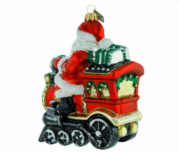 Christmas tree bauble Santa on a locomotive 12cm - Christmas is coming