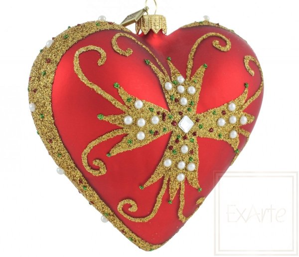 czerwone serce na choinkę / Weihnachtskugeln rote herz / bauble-red heart