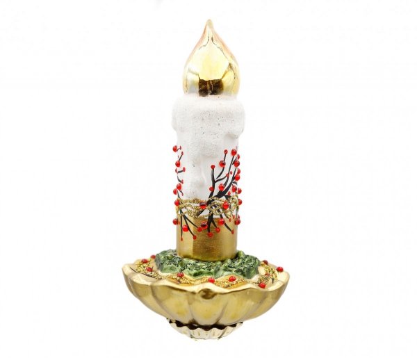 Christmas ornament Candle with berries 16cm
