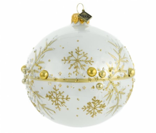 Szklana bombka  kula10cm - Złote dmuchawce