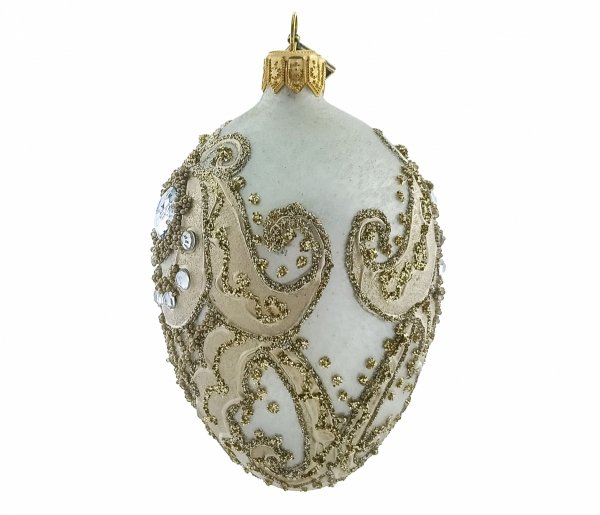 ręcznie dekorowana bombka świąteczna / Ei 11cm - Damast Schönheit