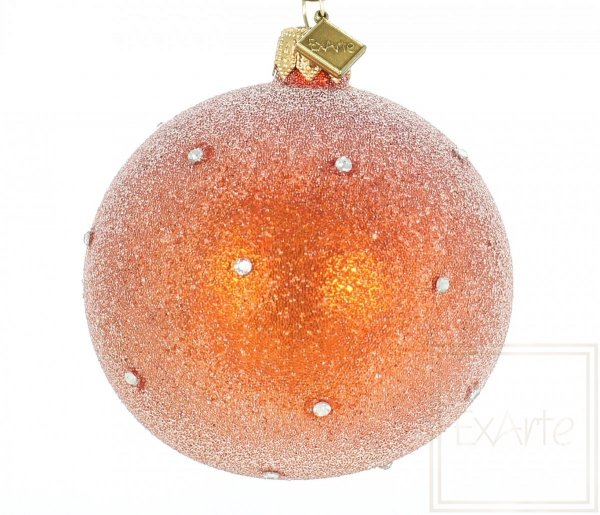 pomarańczowa bombka kula z kryształkami