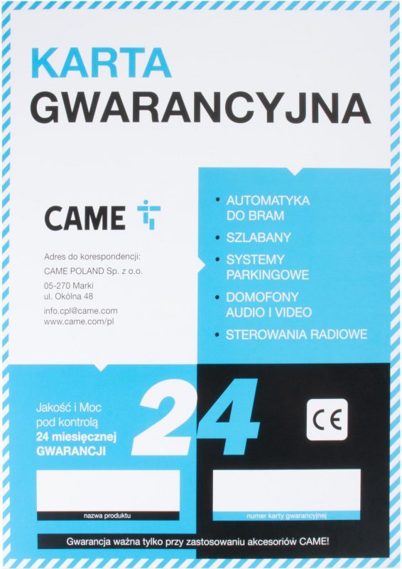 Zestaw CAME BXV 4 PLUS TOP do bram przesuwnych (8K01MS-041)