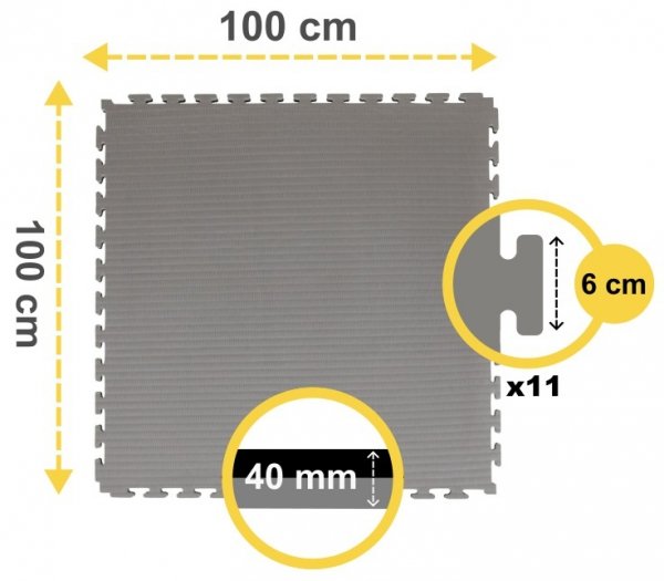 Mata piankowa Puzzle treningowa 4cm 100x100cm STANDARD Judo Bjj