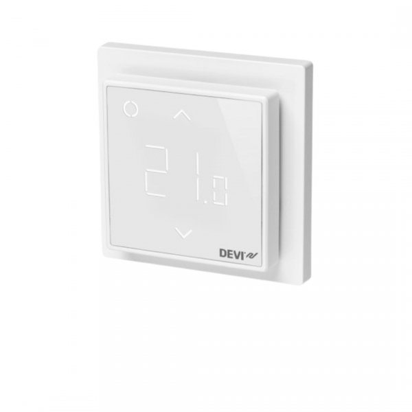 Termostat DEVIreg Smart Wifi biały widok z boku