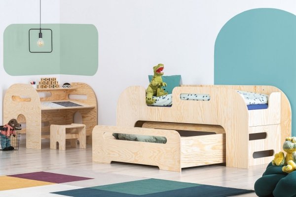 Lit en bois Lit Maison AIKO 70x140cm ADEKO