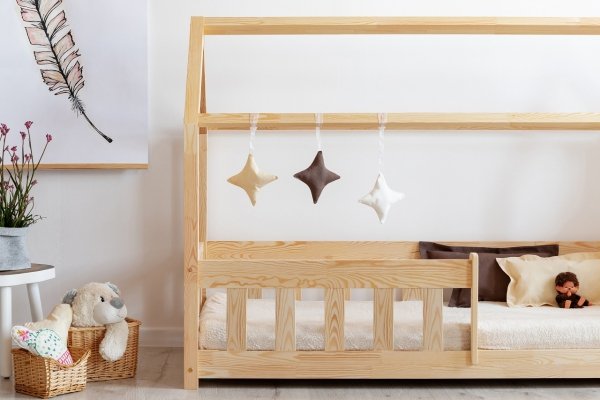 Lit en bois Lit Maison Mila MBP 70x160cm ADEKO