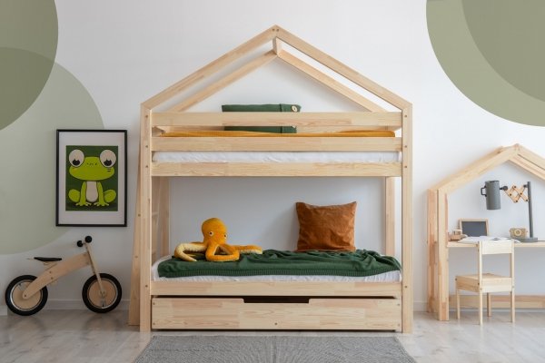 DMPB 70x140cm Łóżko piętrowe dziecięce domek Mila ADEKO