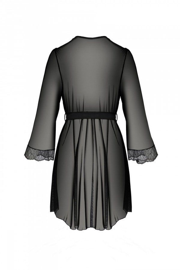 AMBERLY PEIGNOIR Czarny szlafrok 
