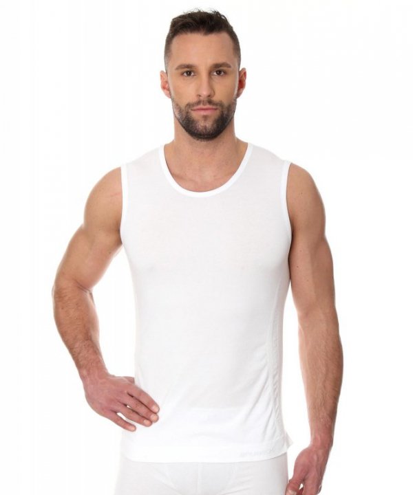Brubeck sl 0068A biała koszulka męska