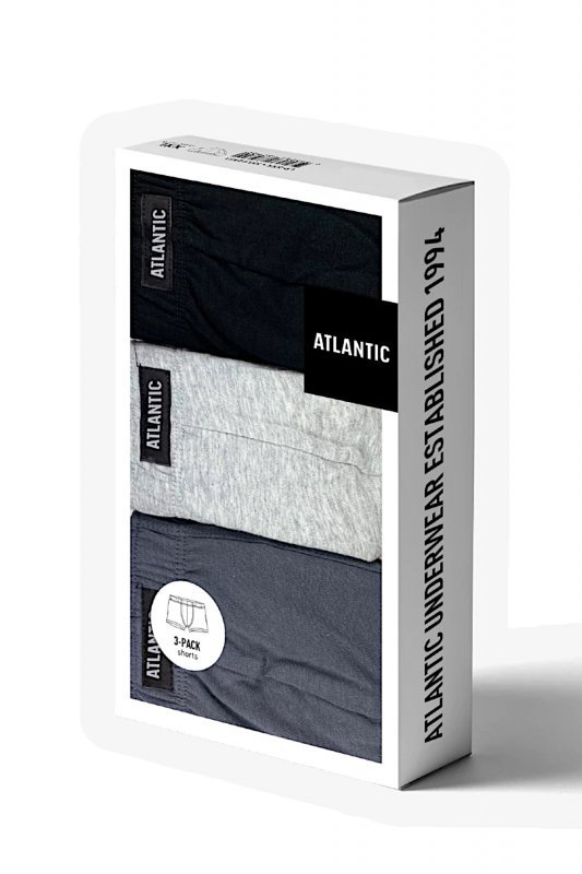 Atlantic 007 3-pak cz/sz/gr bokserki męskie