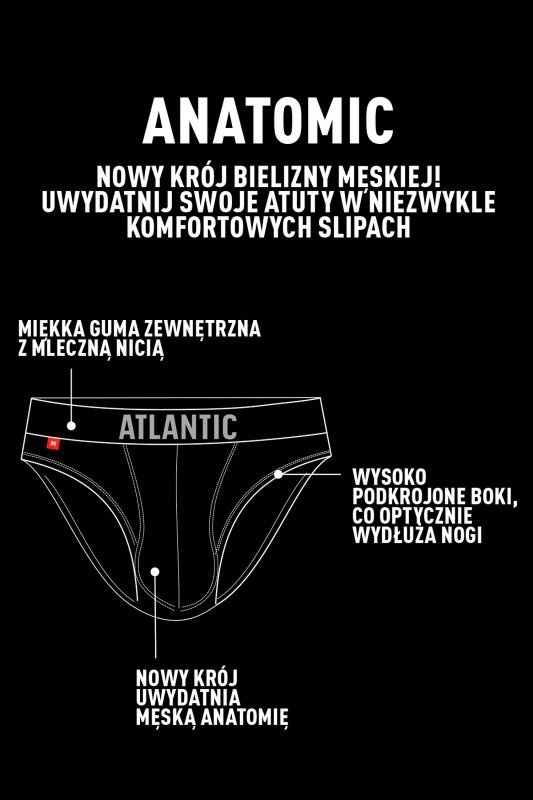 Atlantic Sport 1573 czarne slipy męskie