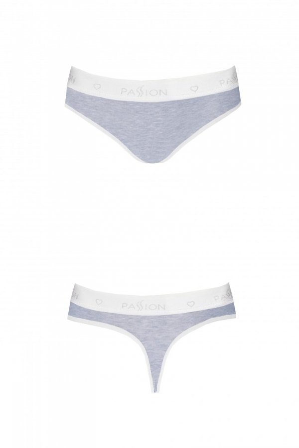 PS012 PANTIES grey stringi bawełniane 